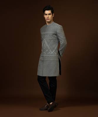 Dark Grey Achkan Set 4
