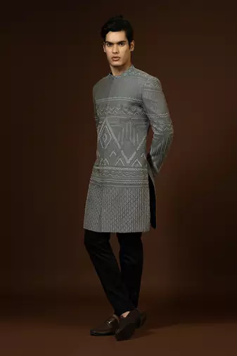 Dark Grey Achkan Set