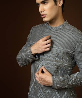 Dark Grey Achkan Set 5