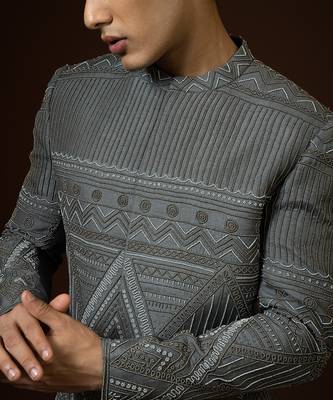 Dark Grey Achkan Set 6