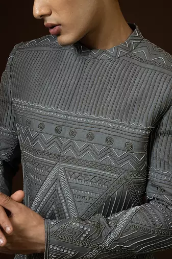Dark Grey Achkan Set