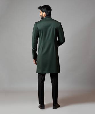 Achkan With Pintucks With Slight Embroidery 3