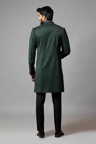 Achkan With Pintucks With Slight Embroidery