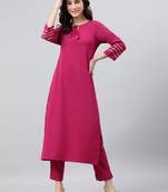 Magenta Colour Ethnic gota patti Work Silk Kurti For Formal Looks
