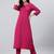 Magenta Colour Ethnic gota patti Work Silk Kurti For Formal Looks