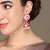 Gold-Plated Handcrafted Dark Pink Meenakari work & Pearls Small Jhumka Earrings Copper