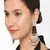 Gold Plated Black Glossy Stones Jhoomar style Chandbali Earrings Brass