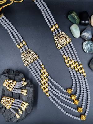  GREY Ethnic Gold Plated Kundan Choker Set for Women NS_1820_GY_320 1