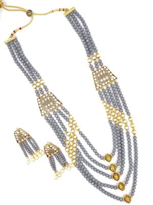  GREY Ethnic Gold Plated Kundan Choker Set for Women NS_1820_GY_320 2