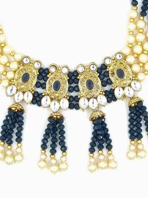BLUE  Ethnic Gold Plated Kundan Choker Set for Women NS_1833_BL_265 3