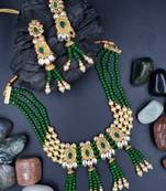 GREEN  Ethnic Gold Plated Kundan Choker Set for WomenNS_1833_G_265