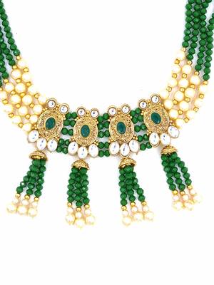 GREEN  Ethnic Gold Plated Kundan Choker Set for WomenNS_1833_G_265 3
