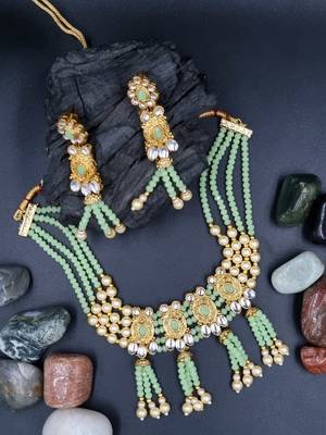 MINT  Ethnic Gold Plated Kundan Choker Set for Women NS_1833_MT_265 1