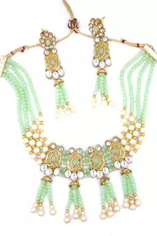 MINT  Ethnic Gold Plated Kundan Choker Set for Women NS_1833_MT_265