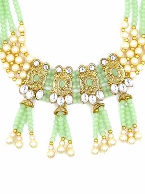 MINT  Ethnic Gold Plated Kundan Choker Set for Women NS_1833_MT_265 3
