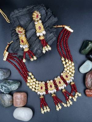AARNAA RUBY  Ethnic Gold Plated Kundan Choker Set for Women NS_1833_R_265 1