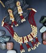 AARNAA RUBY  Ethnic Gold Plated Kundan Choker Set for Women NS_1833_R_265