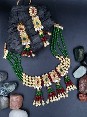 RUBYGREEN  Ethnic Gold Plated Kundan Choker Set for Women NS_1833_RG_265 1