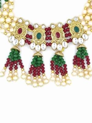 RUBYGREEN  Ethnic Gold Plated Kundan Choker Set for Women NS_1833_RG_265 3
