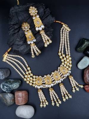 WHITE  Ethnic Gold Plated Kundan Choker Set for Women NS_1833_W_265 1