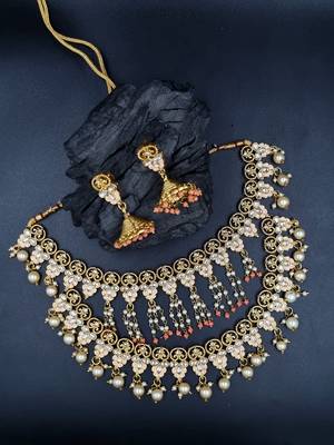 AARNAA PEACH  Ethnic Gold Plated Kundan Choker Set for Women NS_1838_PH_425 1