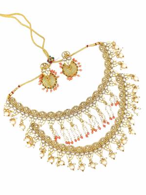 AARNAA PEACH  Ethnic Gold Plated Kundan Choker Set for Women NS_1838_PH_425 2
