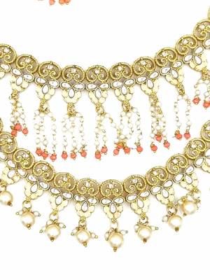 AARNAA PEACH  Ethnic Gold Plated Kundan Choker Set for Women NS_1838_PH_425 3