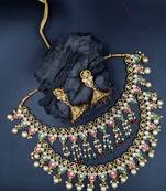 RUBYGREEN  Ethnic Gold Plated Kundan Choker Set for Women NS_1838_RG_425