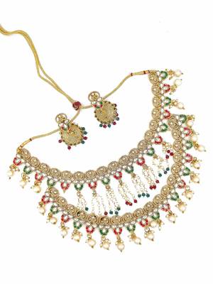 RUBYGREEN  Ethnic Gold Plated Kundan Choker Set for Women NS_1838_RG_425 2