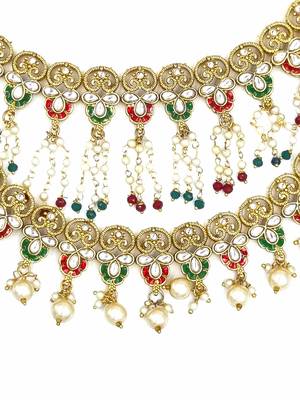RUBYGREEN  Ethnic Gold Plated Kundan Choker Set for Women NS_1838_RG_425 3