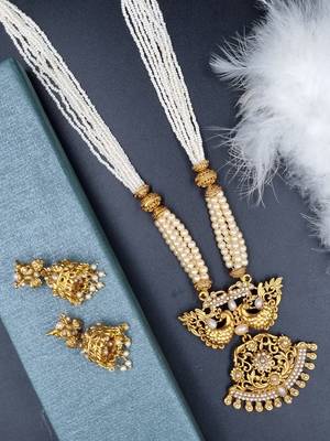 WHITE  Ethnic Gold Plated Kundan Choker Set for Women NS_1744_W_295 3