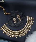 AARNAA BLACK  Ethnic Gold Plated Kundan Choker Set for WomenNS_1752_BK_425
