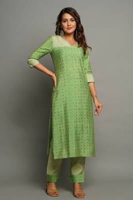 MUSLIN PRINTED KURAT SET 1