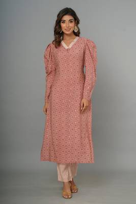 MUSLIN PRINTED KURTA WITH PANT 1