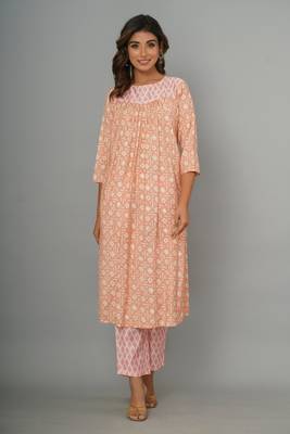 MUSLIN PRINTED KURTA WITH PANT 1