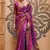 Purple Kalandi Silk bland golden border banarasi style saree with Blouse