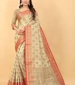 Chicku Kashmiri Chaap Handloom Weaving Saree