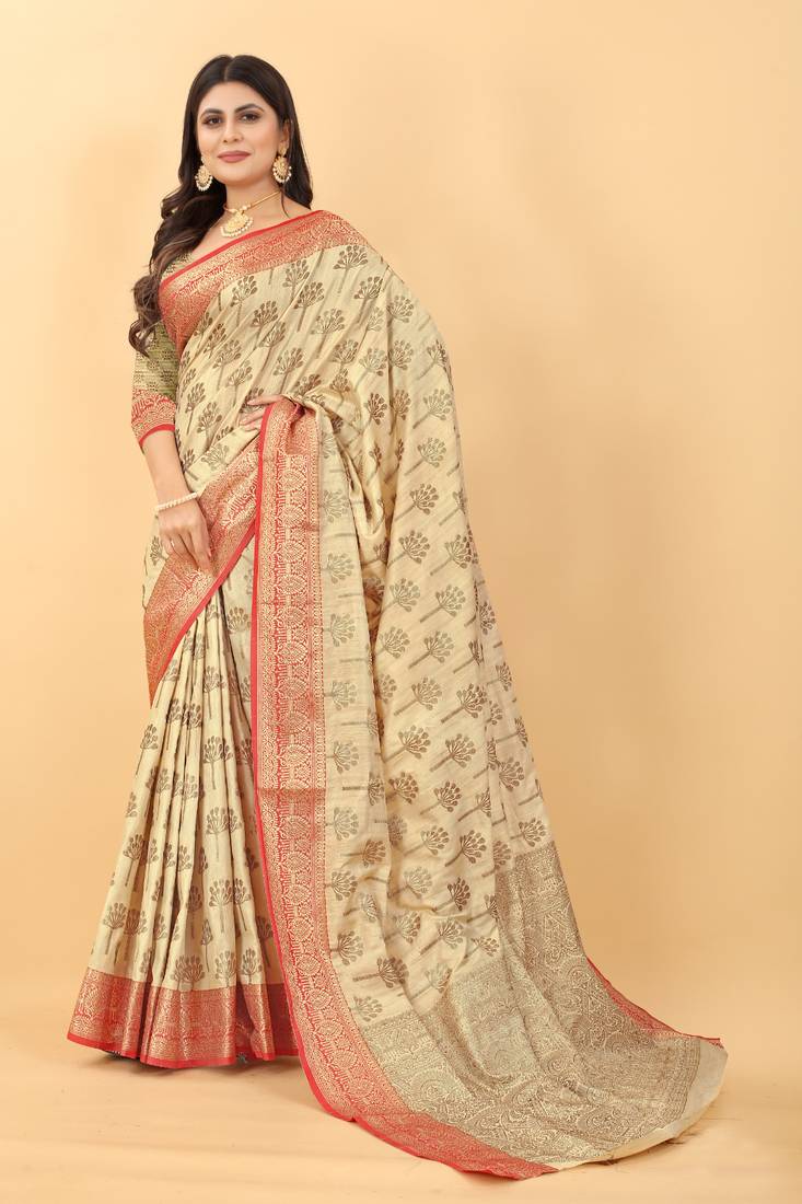 Chicku Kashmiri Chaap Handloom Weaving Saree