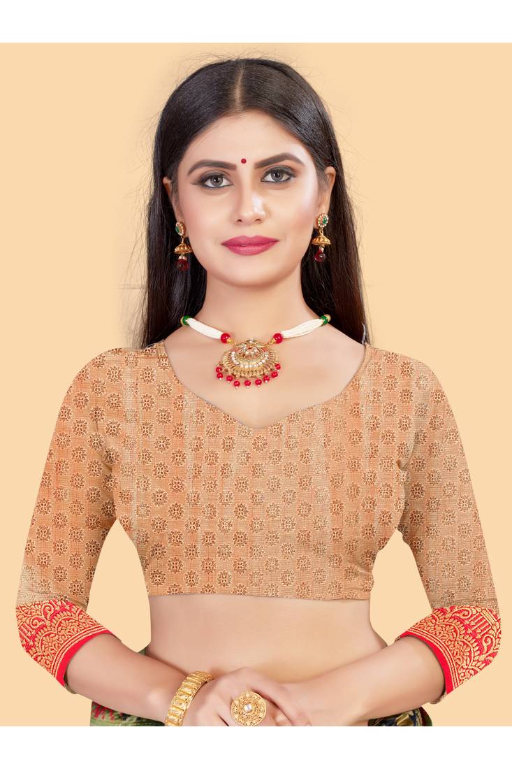 Poetry Orange Tissue Silk Zari woven Saree With Two Blouse