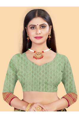 Cornflower Rama Kalaapi Silk Saree With Beautiful Blouse 5
