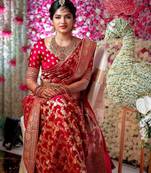 RED BEAUTIFUL BRIDAL SAREE 