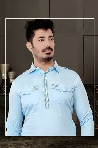 Pattern work pathani with Thread work