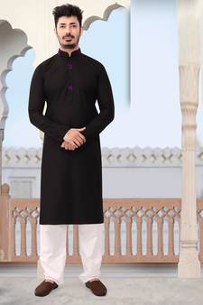 Patch work solid stitched kurta