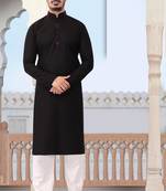 Patch work solid stitched kurta