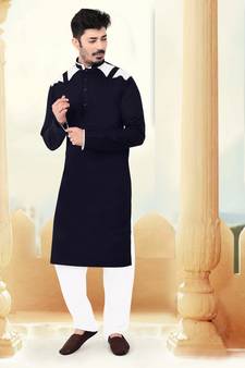 Patch work solid stitched kurta
