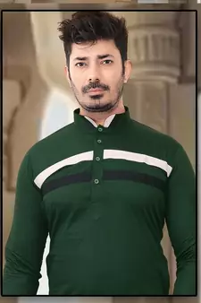 Patch work solid stitched kurta