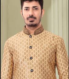 Pattern stitched Semi indo with hand work in collar