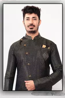 pattern stitched indo with hand work in collar & Chest
