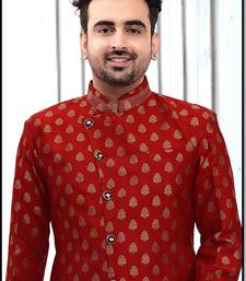 pattern stitched indo with threading work in neck & Sleeves