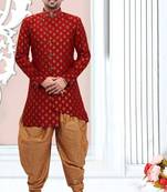pattern stitched indo with threading work in neck & Sleeves